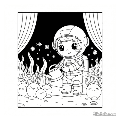 Astronaut and Underwater Garden