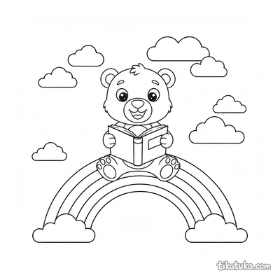 Bear Reads a Book on a Rainbow