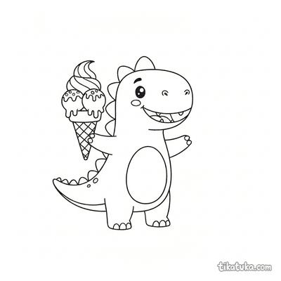 Dinosaur with Ice Cream