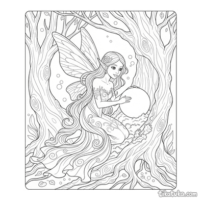 Fairy Guardian Polishing a Moonstone