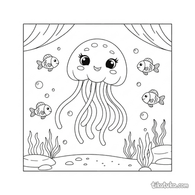 Friendly Jellyfish and Fish
