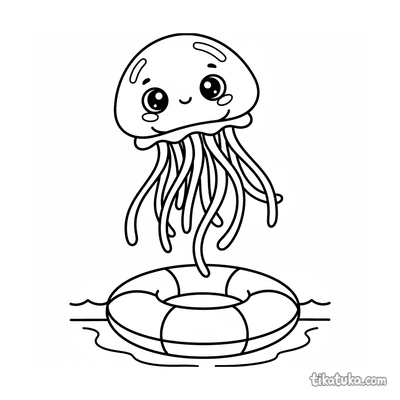 Jellyfish Floating Over a Lost Ring