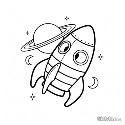 Retro Rocket Ship with Fins