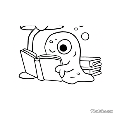 Slime Monster Reading a Book