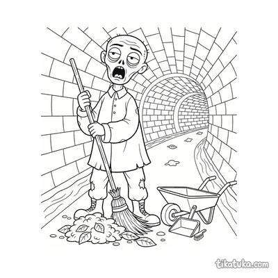Zombie Caretaker with Broom